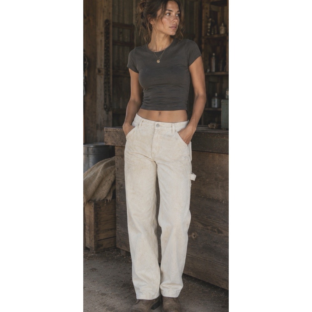 Dickies Womens Corduroy Carpenter Straight Leg Utility Cargo Pants Size 15 32x31